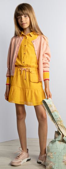 Nono Strickjacke / Cardigan Amber pink #5304 mit Kleid Mira Sunshine yellow #5809 Sommer 2022