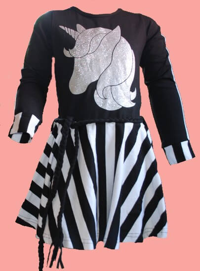Bild LavaLava Kleid Unicorn black and white #215