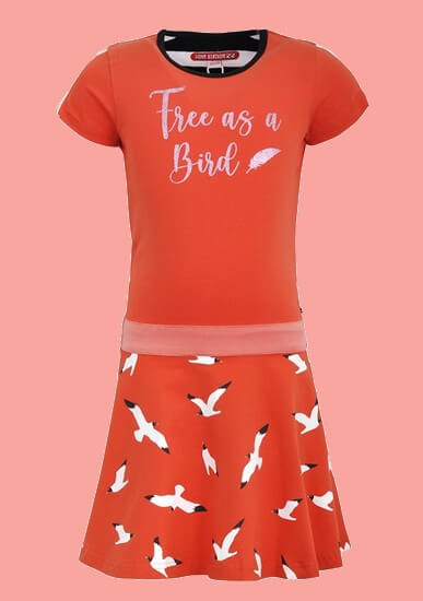 Bild LoveStation22 Kleid Nim Birds orange/red #124